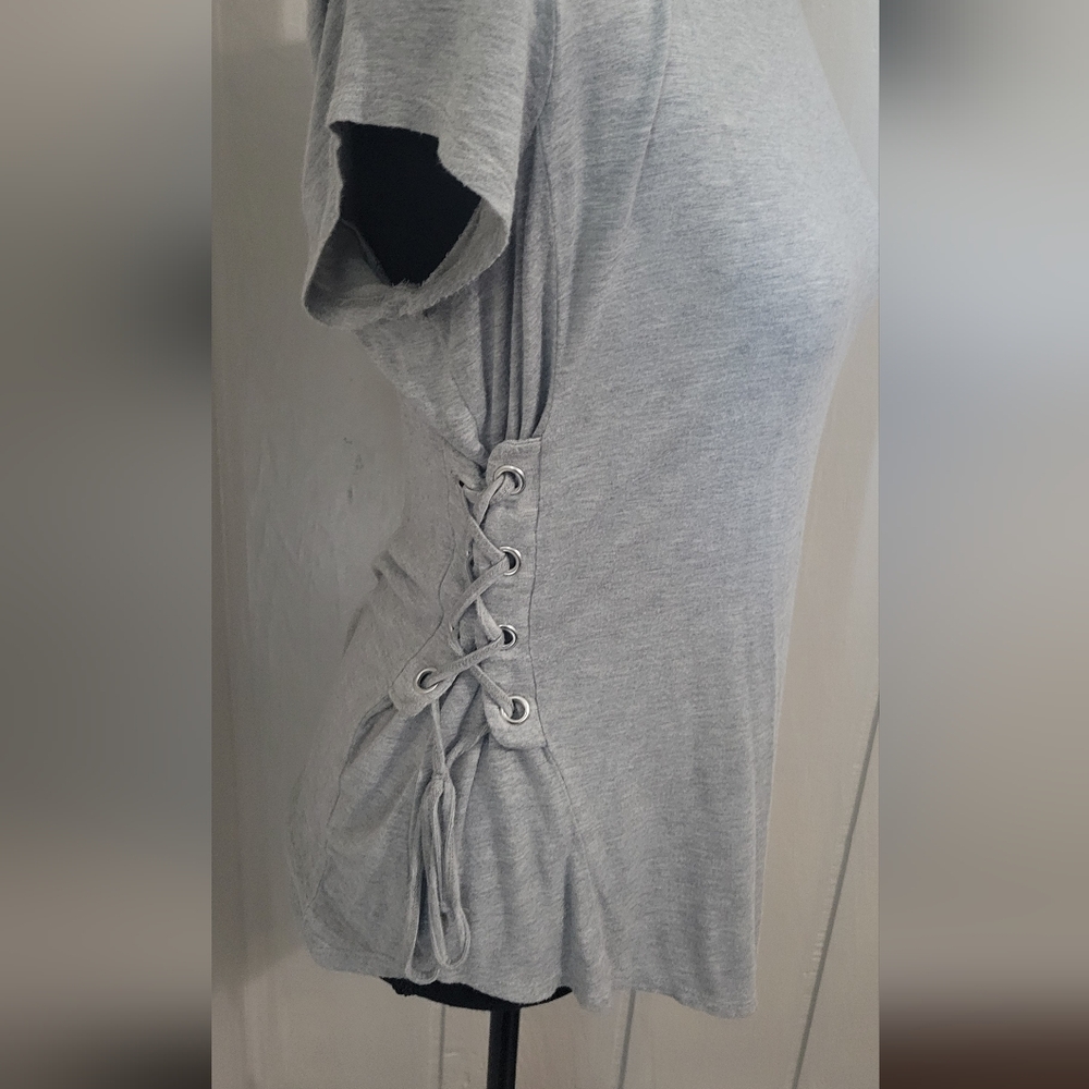 BOLD elements Gray Ruched Short Sleeve Tee - Picture 2 of 3